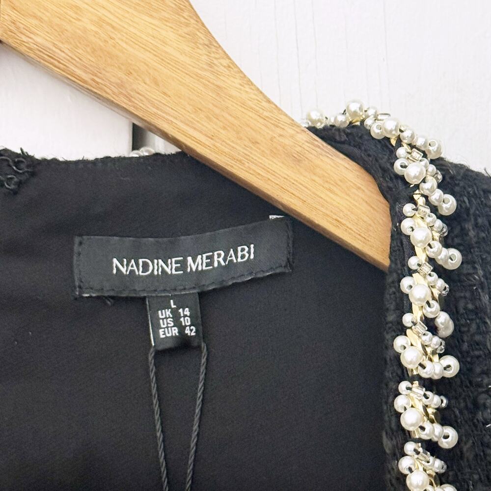 Nadine Merabi NWT Natalie Black Dress (Size US 10) - Picture 8 of 11